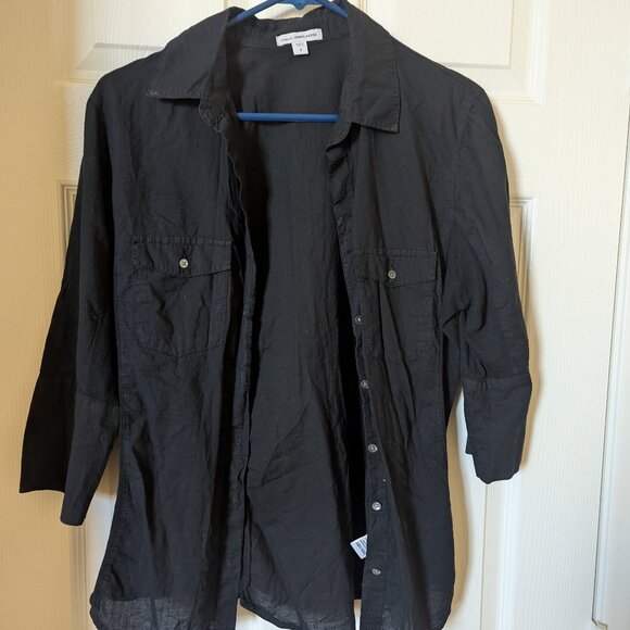 James Perse Black button up Large - Picture 1 of 4